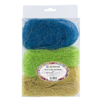 Аксессуары для флористики "Blumentag" BMG-30 MIX Сизалевое волокно 30 г ± 3 г 10 Св. желтый/св.зеленый/синий