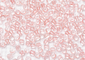 Бисер Япония круглый 11/0 10г 2720 розовый/желто-зеленый, светящийся в темноте